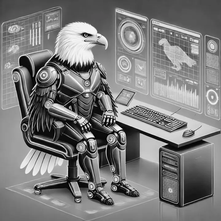 Armoured Garud at a workstation, from the Meta Garud company profile